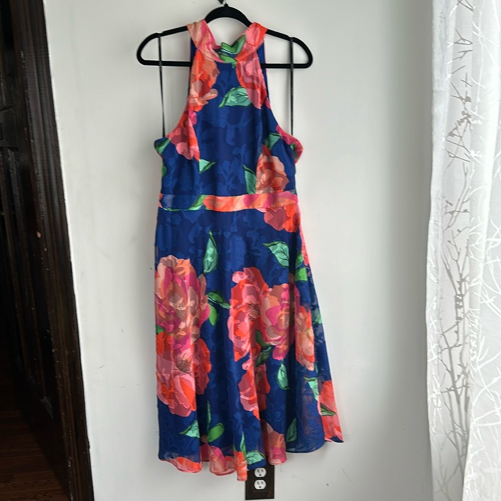 Never worn, no tags. Laundry by Shelli Segal Midi High neck dress. Size 12